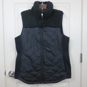 Prana Quilted Full Zip Vest Women's Size L Black